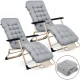 Sofotel Chillwell Folding Garden Lounger with Cushion, Set of 2, Light Grey