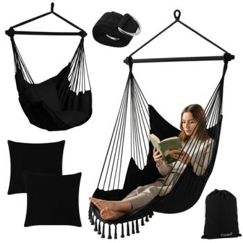Garden Hanging Hammock Chair Gardlov 210cm, black