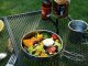 Folding camping table with handle, portable, black
