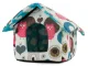 Pet house bed for dogs and cats, size M, circles with black center