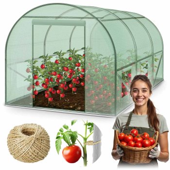 Plonos Polytunnel Greenhouse 10x6.5 ft Walk-in Garden Hoop House