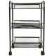 Three Level Storage Trolley on Wheels, Rolling Cart Organizer Shelf for Bathroom Kitchen Laundry Room Narrow Places,...