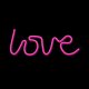 Forever Light LED Neon LOVE, Pink (Battery + USB)