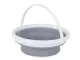 Collapsible Silicone Bucket with Lid 5L, Grey-White