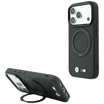 BMW Kevlar Ring Stand 360 MagSafe Case for iPhone 18 Pro Max / 17 Pro Max, Black