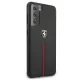 Ferrari Samsung Galaxy S21 Case Off Track Leather Nylon Stripe, Black