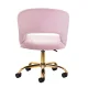 Velvet Swivel Chair 4Rico QS-OF212G for Beauty Salons, Pink