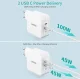 Choetech GaN 100W PD Wall Charger, 2x USB-C, White