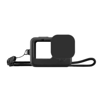 Puluz Silicone Case for GoPro HERO12 / 11 / 10 / 9 Black with Lens Cover and Wrist Strap, Black