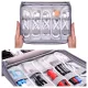 Dustproof Cable Storage Bag Cord Organizer Pouch, Gray