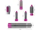 5-in-1 Hair Styler Set (Hair Dryer, Straightener, Curler), Grey-Pink
