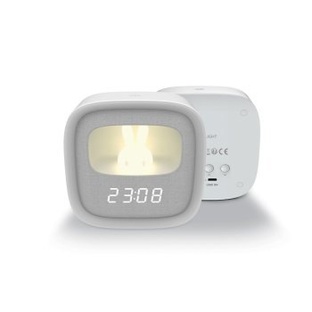 LED Alarm Clock with Bunny Night Light PURE FNL-06 AURORA by Forever Light, white