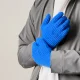 Braided Touchscreen Gloves with Finger Cutouts - Blue