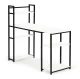 ModernHome computer desk with shelves and metal frame, white