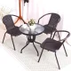 Multigarden Garden Table, 60 cm, Tempered Glass, Black