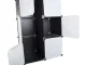 Modular Wardrobe with 6 Sections and Hanging Rod, Black
