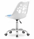 Swivel Office Chair PRINT Ergonomic Eco-Leather Desk Chair with Chrome Base, White-Blue