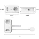 Orico APP 15.5W 5-in-1 Power Strip 2x AC + 2x USB-A + 1x USB-C 1.1m, White