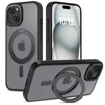 Apple iPhone 15 6.1'' Tech-Protect MagRing MagSafe Case Cover, Black