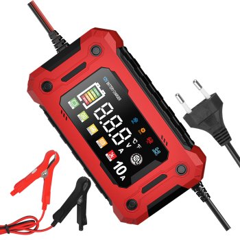 LTC Smart Car Battery Charger 10A for AGM GEL LiFePO4 Batteries 3.3-14.7V, black