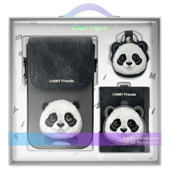 Nimmy Big Eyed Pet 2.0 Panda 3-in-1 Phone Bag, Wallet & Tracker Case - Black