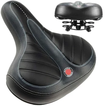 Gel Bicycle Saddle, Bike Seat with Built-in Springs, Black