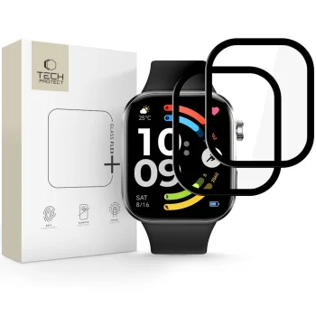 Tech-Protect Glass Flex+ Hybrid Glass for Xiaomi Redmi Watch 6 (2-Pack), Black