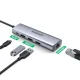 Ugreen CM266 5-in-1 USB Hub USB-A to RJ45, 3x USB-A 3.0, Micro USB Adapter, Gray