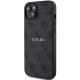 Apple iPhone 13 6.1\'\' Guess 4G Collection Leather Metal Logo MagSafe Case Cover, Black