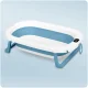 Ricokids RK-287 Foldable Baby Bath with Thermometer and Cushion, White/Blue