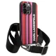 Karl Lagerfeld Color Stripes Strap Case for iPhone 14 Pro, Pink