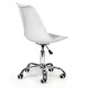 ModernHome Swivel Office Chair with Cushion and Chrome Base, White