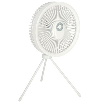 Wireless Desk Fan with Remote Control & Light, USB, 4 Speeds, 18cm, White