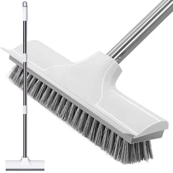 2-in-1 Floor Scrub Brush with Squeegee, 122 cm
