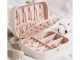 Elegant Capacious Jewelry Box Organizer, Pink