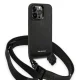 Karl Lagerfeld iPhone 14 Pro Case with Strap Monogram Plaque Logo Black