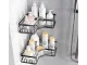 2x Corner Bathroom Shelves, Loft Style, Black