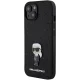 Karl Lagerfeld iPhone 15 Case Glitter Ikonik Logo Metal Pin, Black