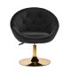 Ergonomic Velvet Swivel Chair 4Rico QS-BL12G, Black