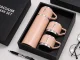 Travel Thermos 400ml with 3 Cups Stainless Steel, Pink