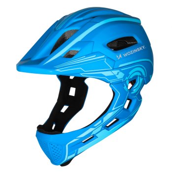 Wozinsky Kids Full Face Bike Helmet with USB Rear Light S - Blue