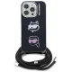 Karl Lagerfeld IML Crossbody Karl&Choupette Head Case for iPhone 16 Pro, Black