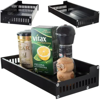 Hanging Kitchen Spice Rack, Black, 30 cm