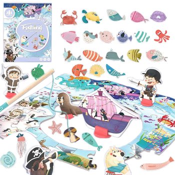 North Pole Fishing Game and Puzzle Set for Kids Zkb-2046