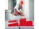 Tile leveling system with 100 clips and 100 wedges, red