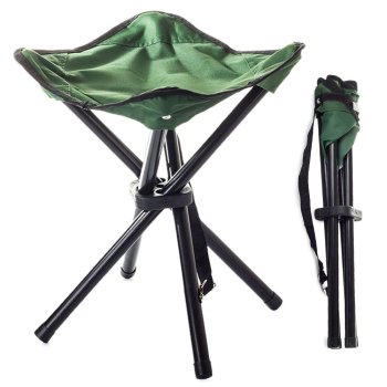 Folding fishing and camping stool with carry strap