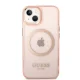 Guess Gold Outline MagSafe Case for iPhone 14 Rose Gold