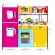 Large wooden play kitchen for children with opening fridge, oven and microwave, ECOTOYS, colorful