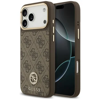 Guess iPhone 17 Pro Max Case 4G Strass Logo MagSafe, Brown