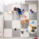 Ricokids 738231 Large Foam Puzzle Play Mat, 180x180 cm, 9 Pcs, White/Gray